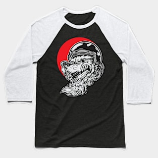 Wolf Biker Baseball T-Shirt